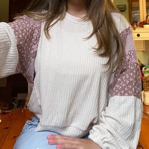 Waffle knit patterned shirt